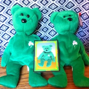 1990s beanie babies ok condition free training card and the origin of the toy to
